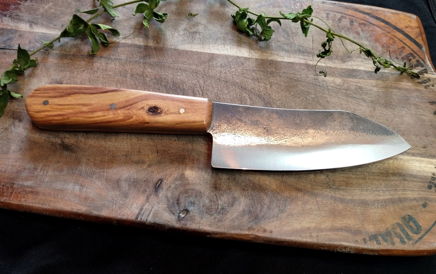 Couteau de cuisine manche en olivier