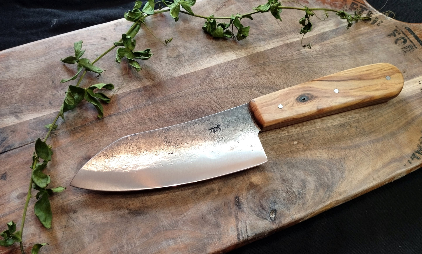 Couteau de cuisine manche en olivier